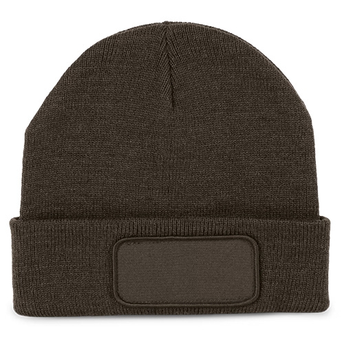 Gerecyclede muts met patch dark khaki